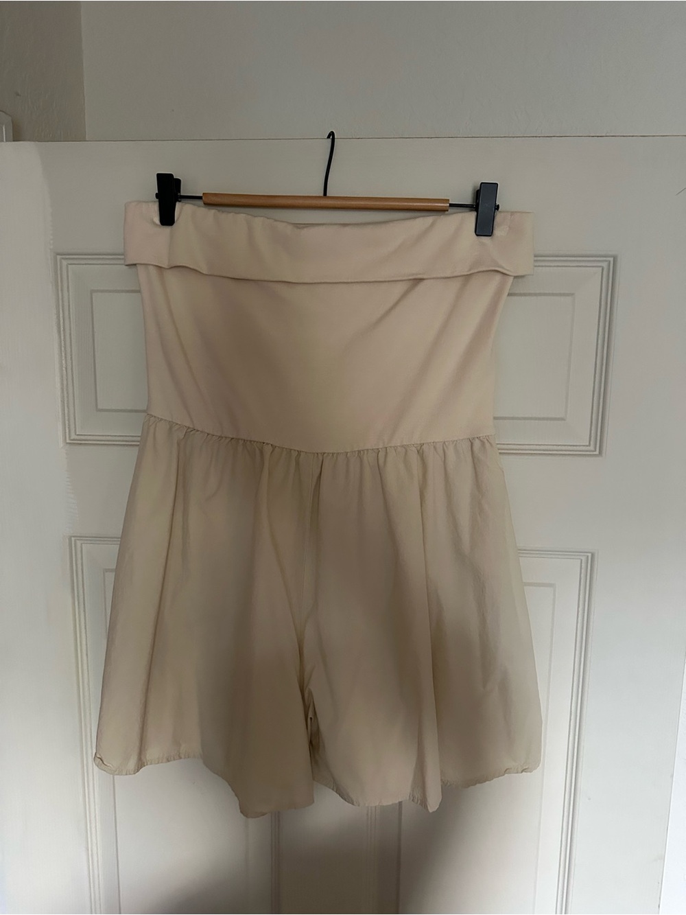 Women's Cream High-Waist Flowy Romper